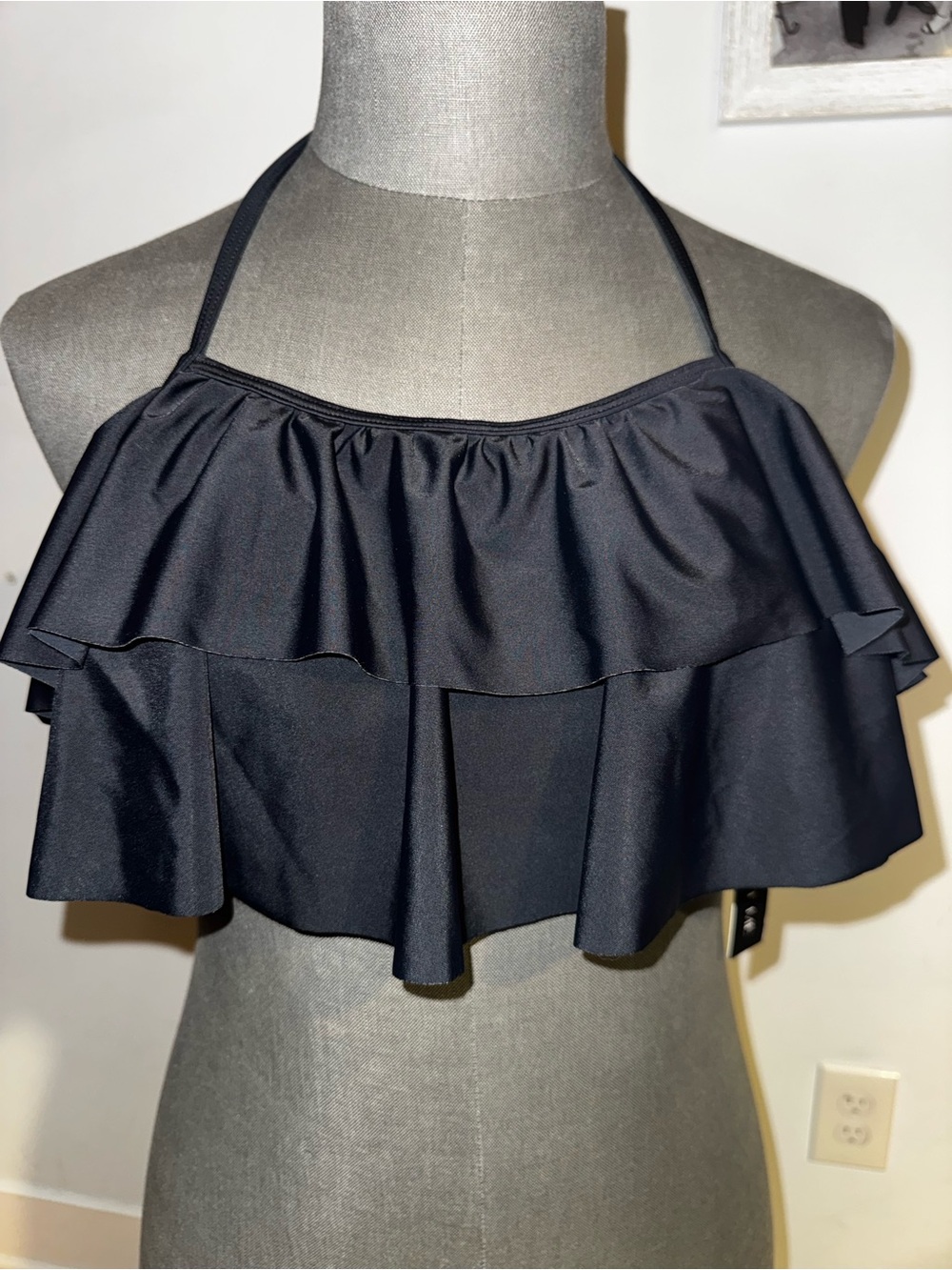 Black Ruffle Bikini Top - Picture 2 of 5
